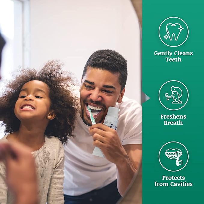 SprinJene Natural Sensitivity Relief, Fluoride Toothpaste for Sensitive Teeth & Gum (4 Pack) + Fluoride Free Mouthwash with Natural Ingredients