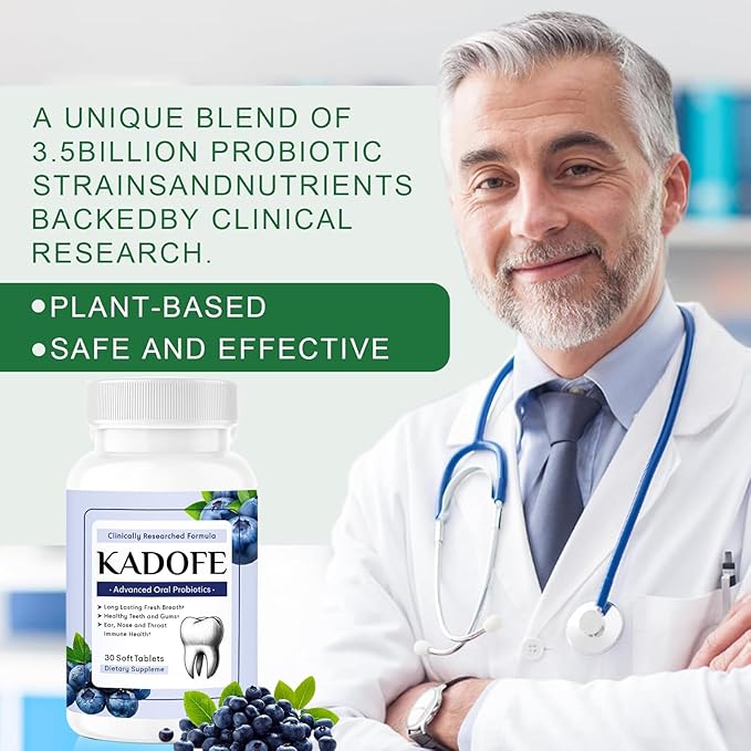 Oral Probiotics for Teeth and Gums & Fresh Breath - Gum Restore & Bad Breath Treatment for Adults |3.5 Billion Advanced Oral Probiotics for Bad Breath, Chewable 30 Tablets (Strawberries-1pcs)