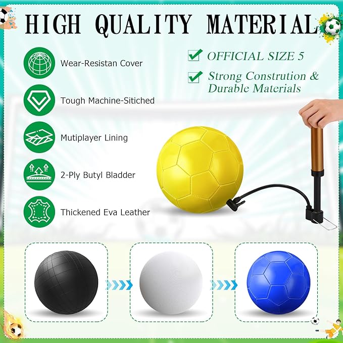 12 Sets Operation Christmas Deflated Soccer Ball Bulk with Pump Jump Rope, Bulk Soccer Balls 7.25 ft Adjustable Skipping Rope Outside Sport Balls