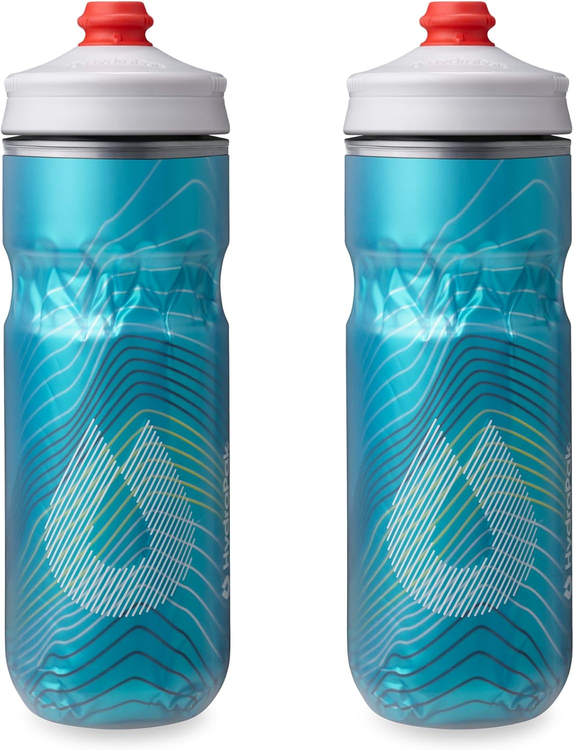 HydraPak Polar Surge Insulated Bike Water Bottle 2-Pack (20oz or 24oz) - High Flow, Fits Most Bike Cages, For Cycling & Sports