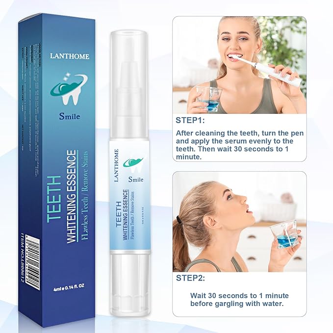 Teeth Whitening Essence Pen - Reduces Teeth Stains and Yellowing, Travel-Friendly Tooth Whitening Pen with Mint Flavor, Gentle on Sensitive Teeth Care (3pcs)