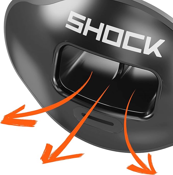 Shock Doctor Lip Guard, Adult and Youth Mouth Guard Football with Strap, Breathable Wide Opening Football Mouthpiece for Youth and Adults OSFA, Shock Doctor Mouth Guards, Max Airflow