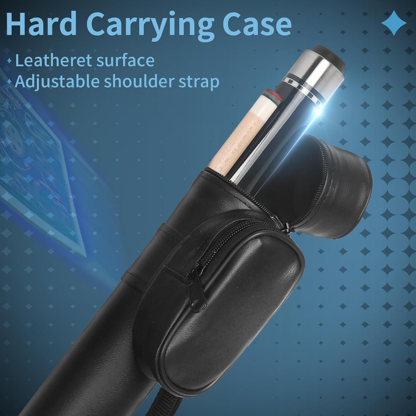 Kmise Professional Pool Cue Stick - 19 20 21oz Canadian Maple Cue Sticks, Low Deflection Shaft with Telescopic Carbon Fiber Extension, Pool Sticks for Aults, Billiard Cue Sticks with Leather Cue Case