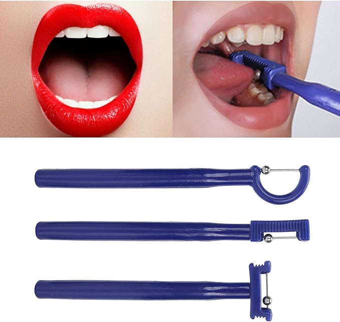 3PCS Tongue Tip Exercise Set, Speech Tools Oral Muscle Training Tool, Tongue Retaining Device for Oral Salivation, Drooling, and Dysphagia