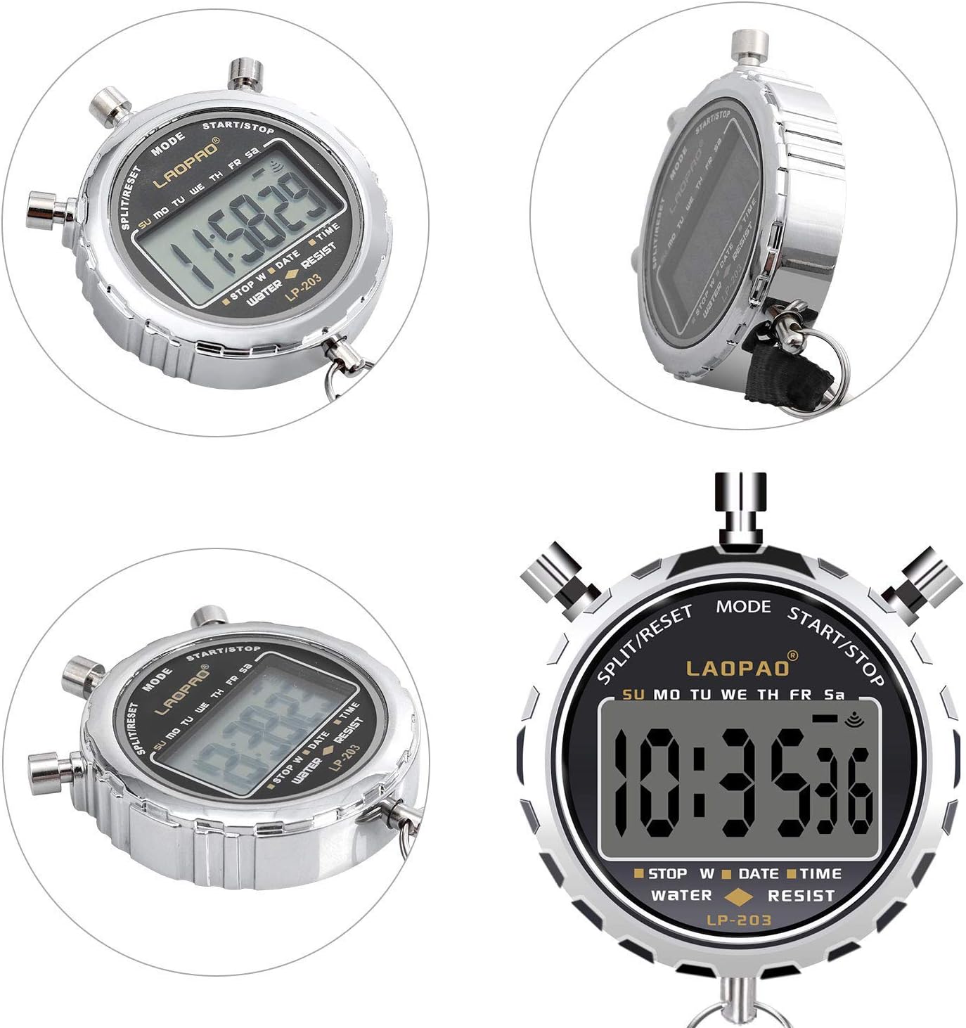 LAOPAO Melt Stopwatch, Clock Daily Rainproof Digital Timer for Sports Match,Competition,Coach,Referee,Training,Timing