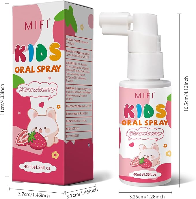 PEGO Kids Oral Spray - Fresh Breath for Children & Toddlers, Fruit-Flavored Oral Care Spray, Easy to Use, Perfect for Home & Travel for Baby's Daily Oral Care (1Pack, Strawberry)