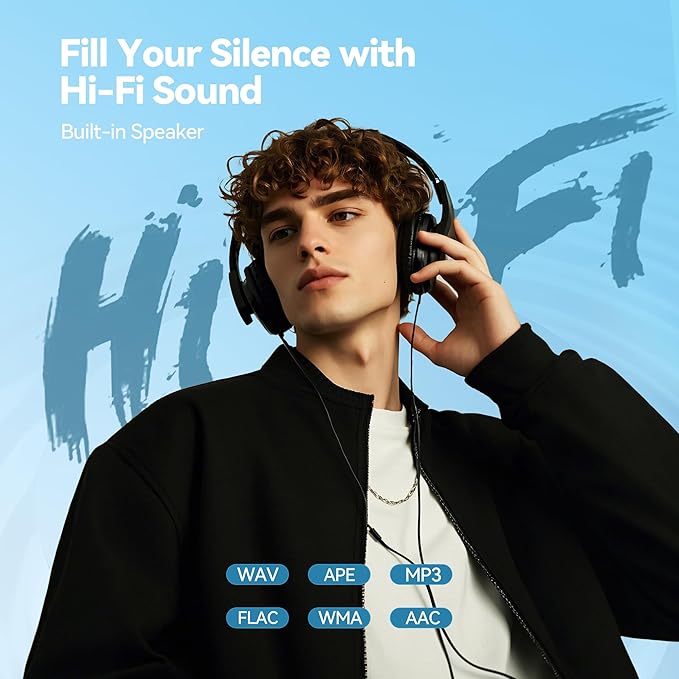 AGPTEK 64GB MP3 Player with Bluetooth, M3 2.4 inch Music Player with Speaker and FM Radio, Touch Buttons, Supports Up to 128GB(Black)