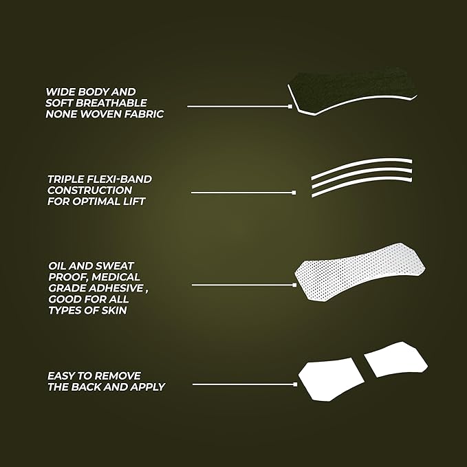 Nasal Strips for Snoring (60 Count) Nasal Strips for Sleeping - Nose Strips for Breathing | Athletic Nasal Strips | Wide Body | Oil & Sweat Proof Adhesive | Extra Strength| Size Fits All. USA Brand