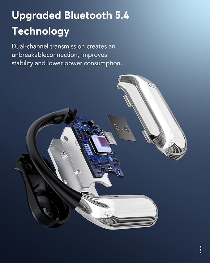 AI Language Translation Earbuds, Bluetooth 5.4 Headphones Translator for 144 Languages & Accents, OWS LCD Touch Screen Real-Time Earphones Fit iOS and Android Ideal for Travel Business Learning