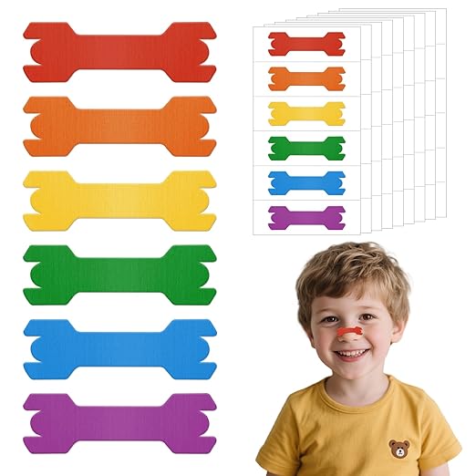 30 Pack Small Size Kids Nasal Strip, Solid Color 1.73*0.55" Extra Strength Kids Nose Strips for Breathing, Kid Nasal Congestion Relief Nasal Tape, Breathe Snoring Strips Sleep Tape for Children