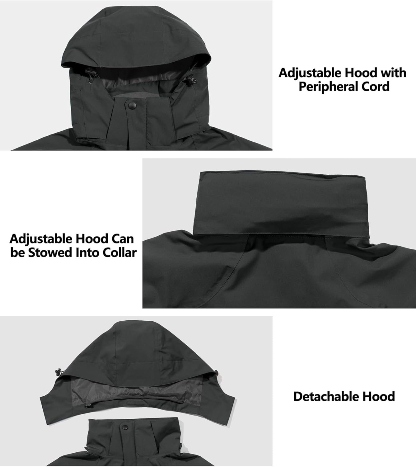 Little Donkey Andy Men's Waterproof Rain Jacket Outdoor Lightweight Hooded Raincoat for Hiking Golf Travel Fishing