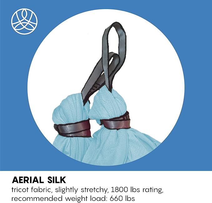 Aerial Silk Yoga Hammock & Swing for Home, Inversion Exercises, Starter Kit for All Levels - Durable with Extension Straps, Carabiners, and Pose Guide