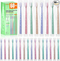 60 Pack Premium Disposable Toothbrush with Tongue Scraper – Individually Wrapped Bulk Travel Toothbrushes, Soft Bristles for Guests, Hotel, Vacation Rental, Home & On The Go,4 Colors