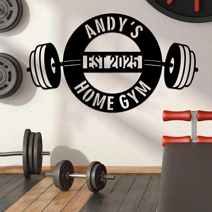 Luxury Personalized Gym Metal Sign, Custom Home Gym Sign, Home Gym Decorations, Gifts for Fitness Lovers, Workout Room Decor, Gym Signs for Home Gym, Christmas Gifts 1