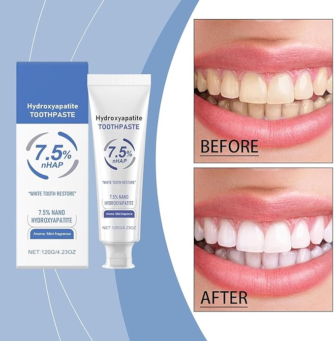 HydroxyapatiteToothpastes,7.5% hydroxyapatite Toothpaste,for Enamel Protection and Tooth Strengthening, Gentle Mint, Fresh Breath, Daily Use for Oral Health（2pcs）