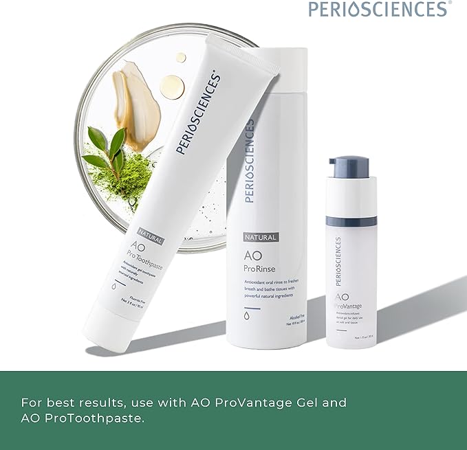 PerioSciences AO ProRinse Natural Mouthwash with Antioxidants and Amino Acids – Orthodontic Mouthwash – Fluoride-Free, 10 Fl Oz / 300ml