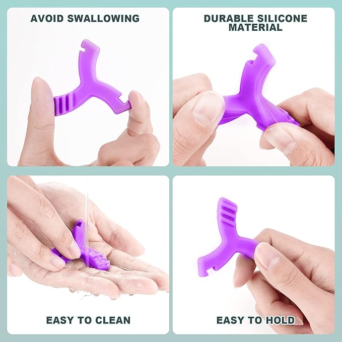 Chewies for Invisalign Aligner, DLENP 2 Pcs Y-Shaped Orthodontic Munchies Chewies for Invisible Aligner Seater(Purple-2Pcs)