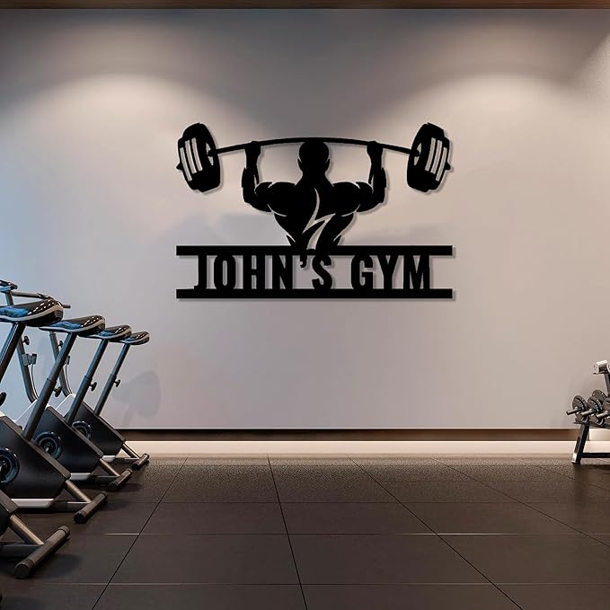 Luxury Personalized Home Gym Sign, Metal Wall Art, Home Gym Decor, Gifts for Fitness Lovers, Workout Room Decor