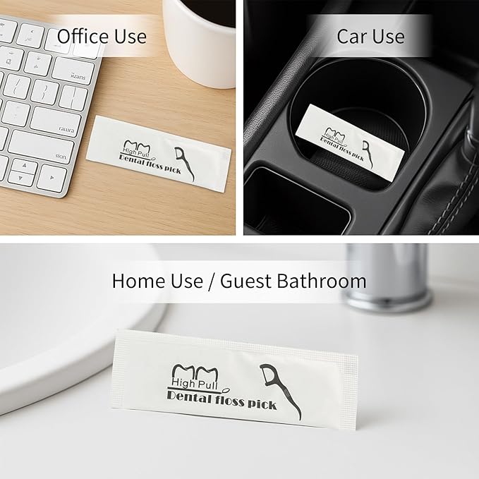 210 Ct Travel Floss Picks Bulk - Individually Wrapped Curved Tip Non-Slip Grip, for Adults Daily Oral Care, Braces Friendly, with 3 Storage Cases Home Office Travel Use, Wax-Free