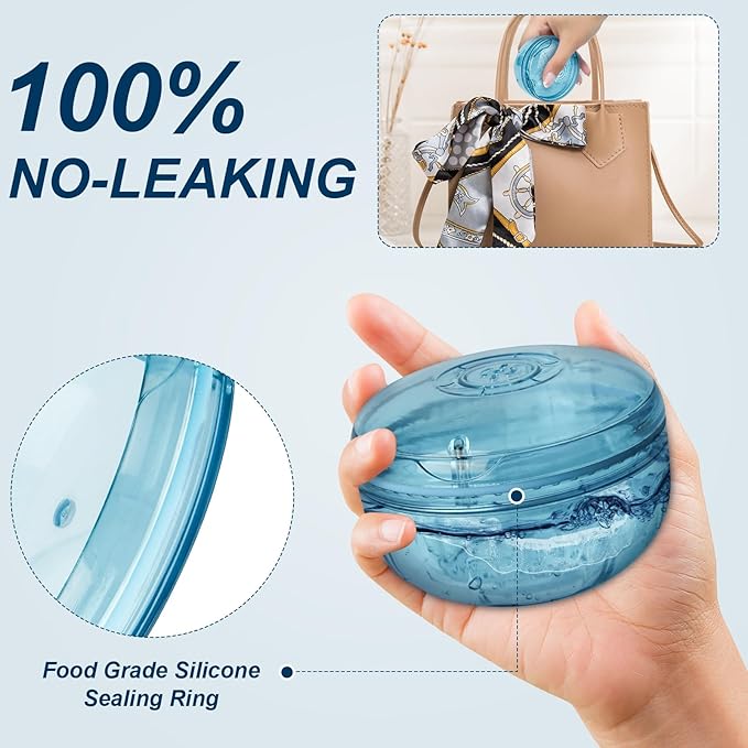 Retainer Cleaner Case,Double Layer No-Leak Denture Cup for Soaking Dentures, Denture Bath for Invisalign Aligner,Retainers,Mouth Guard,Night Guard (Blue)