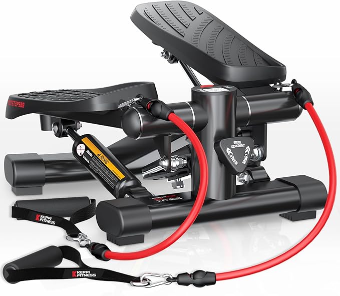 KeppiFitness Steppers for Exercise at Home, Stair Stepper with Resistance Bands for Home Cardio Exercise - FITSTEP Series