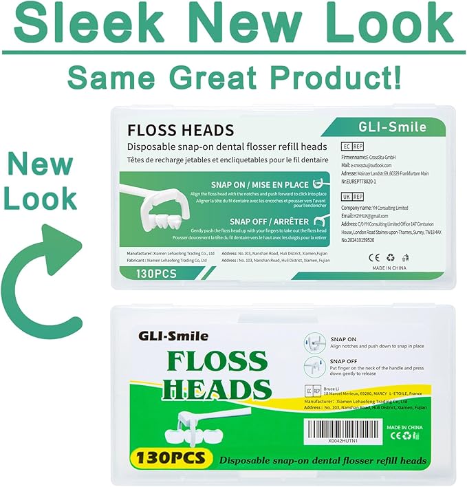 Ultraclean Access Flosser Refill Heads, Effective Plaque Removal for Proper Oral Care & Hygiene, Durable Flosser Refill Heads, PFAS Free, 130ct