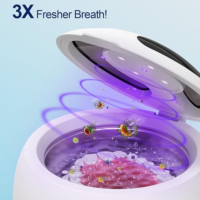 2025 Ultrasonic Retainer Cleaner Machine – 45kHz Retainer Cleaner for Night Guards, Mouth Guards, Dentures – 24W Dental Ultrasonic Cleaner with 4 Modes, 200ML – Great Gift for Braces Users
