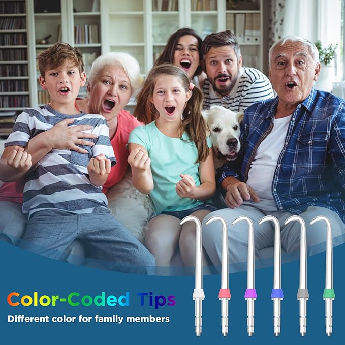 Replacement Heads for Waterpik, Replacement Picks for Water Pik Water Flosser (6 Implant Denture Tips)