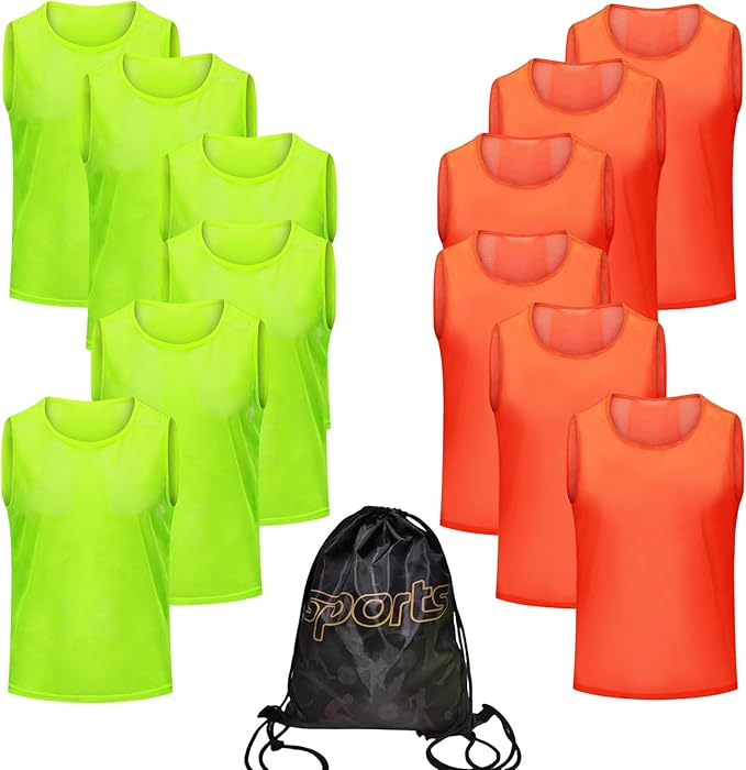 12/24/48PCS Pinnies Youth Team Pennies for Sports Kids and Scrimmage Vests for Soccer Basketball Jersey Practice