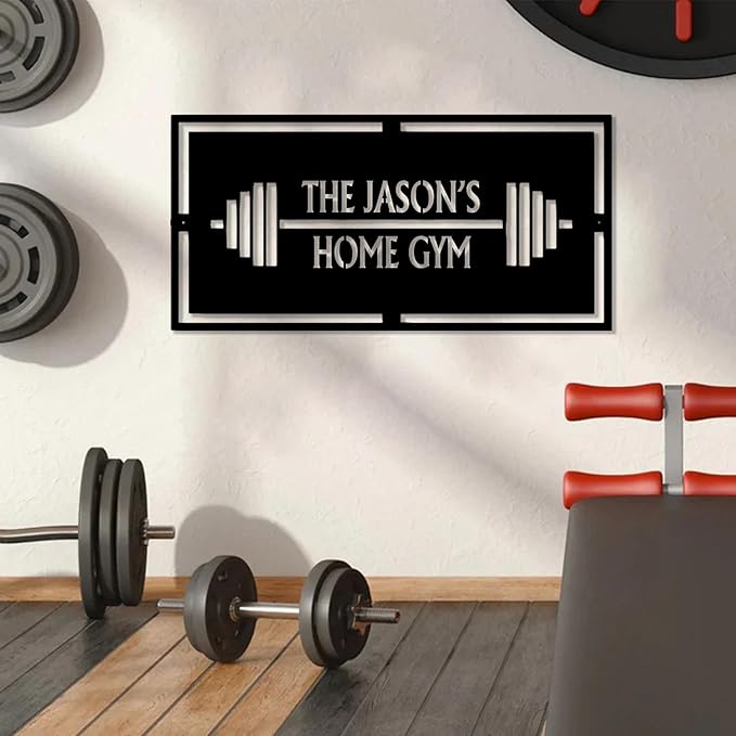Luxury Personalized Gym Metal Sign, Gym Cut Metal Wall Art, Fitness Home Decor, Gifts for Fitness Lovers, Workout Room Sign