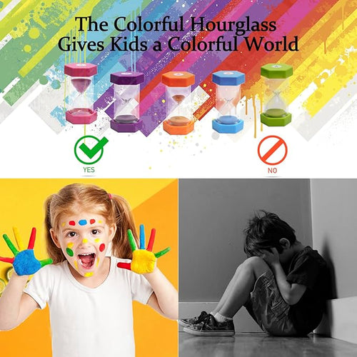 10 Minutes Sand Timer, Hourglass Timer, Sand Clock for Kids, Colorful Sand Watch, Sandglass Timer, Visual Timer for Home Office Kitchen Decor (Pink)