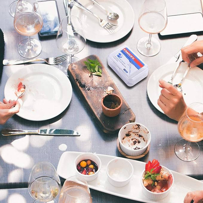 Dental Floss, FAMILIFE Unwaxed Dental Floss Picks Unflavored Fluoride Free Back Teeth Toothpicks Flossing Flossers Threaders Sticks with 4 Travel Handy Cases 120 Count