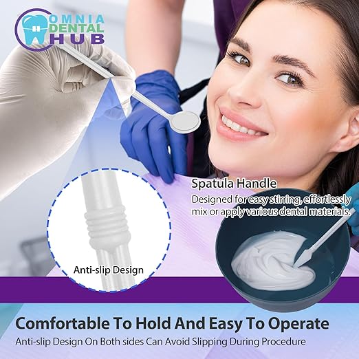 100 PCs Dental Grade Disposable Dental Mouth Mirrors with Spatula Handle by Omnia ONE | Fog-Free, Dual-Purpose Design – Clear Visibility & Tongue Retraction – Ideal for Exams & Procedures