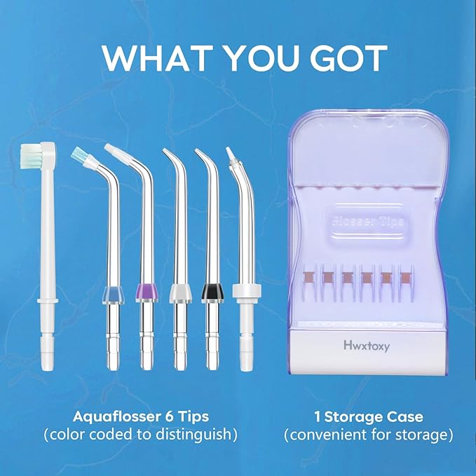 Waterpik Replacement Picks Replacement Tips for Waterpik Water Flosser, Waterpik Replacement Heads, Storage Case & AquaFlosser 6 Tips (Aquaflosser 6 Tips)
