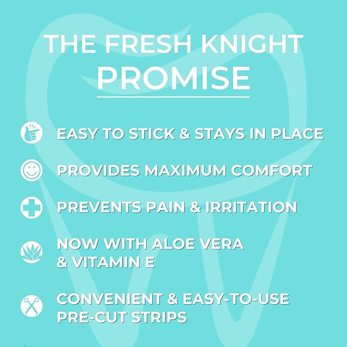 Fresh Knight Braces Wax. Dental Wax for Braces & Aligners - Premium Orthodontic Strips Food Grade (Aloe Green)