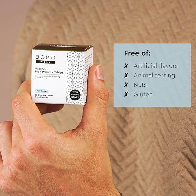 Boka Travel Size Mouthwash Tablets + Vital Bite Oral Pre + Probiotics Fluoride Free & Alcohol Free