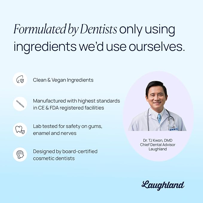 Laughland Original Teeth Whitening Gel 3 Pack, Tooth Whitener, Made with 8% Hydrogen Peroxide, Glycerin, Aloe Vera & Mint, at Home Dental Care, Travel Friendly, 6 Treatments (3 Pack, Original)