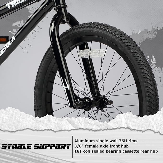 20 24 26 Inch BMX Race Bike Trident Bicycles Beginner-Level to Advanced Riders with 2 Pegs, Multiple Colors