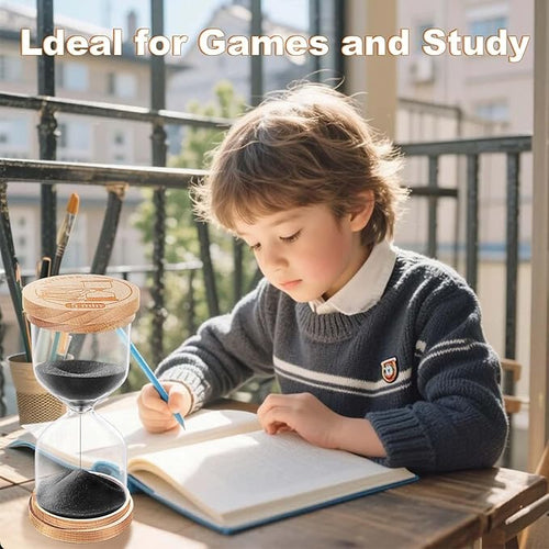 60 Minute Sand Timer Hourglass:Platsic Sand Clock,Small Sand Watch 60 Min,Color One Hour Glass Sandglass for Home,Brushing Teeth,Kitchen(Black)