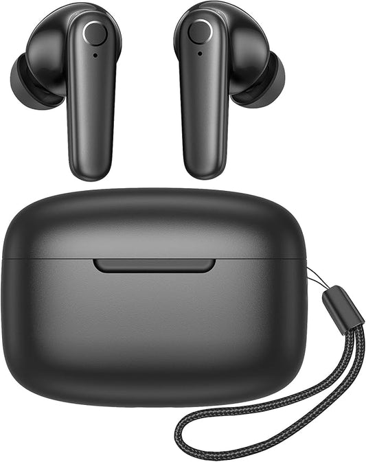 kurdene Wireless Earbuds Bluetooth 5.4 Headphones 60H Playtime Deep Bass Stereo Ear Buds with Mic Comfort Lightweight in Ear Earphones for Workout/Running Charcoal