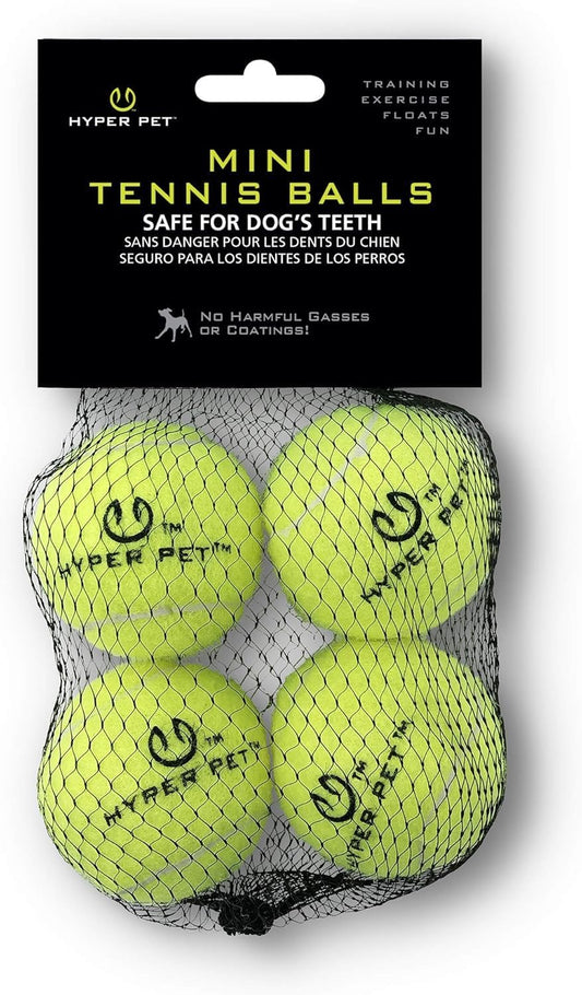 Hyper Pet MINI Tennis Balls for Dogs, Safe Dog Ball for Exercise & Training, Interactive Toys work with Hyper Pet K9 Kannon MINI Launcher - 4 Pack Green