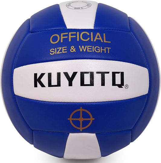 KUYOTQ Official Size 5 in&Outdoor Beach Volleyball,3MM Thickened Surface Soft Leather Youth Womens Mens Volleyball for Game Gym Training(Deflated)