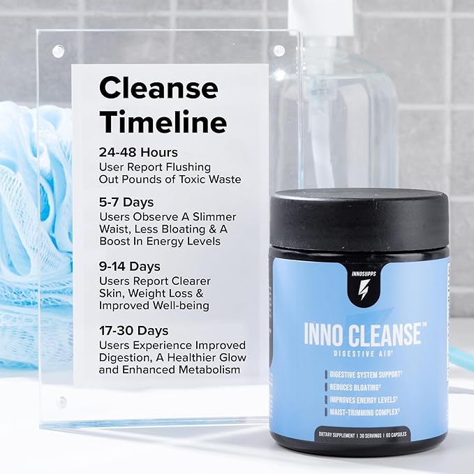 Inno Cleanse - Waist Trimming Complex | Digestive System Support & Aid | Reduced Bloating | Improves Energy Levels | Gluten Free, Vegan Friendly
