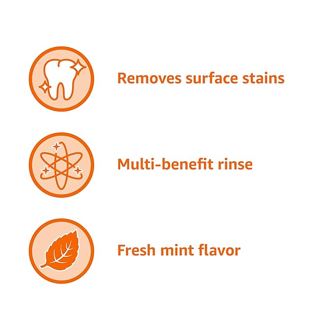 Amazon Basics Whitening Anticavity Mouthwash, 16 Fluid Ounces, Fresh mint, 1-Pack (Previously Solimo)