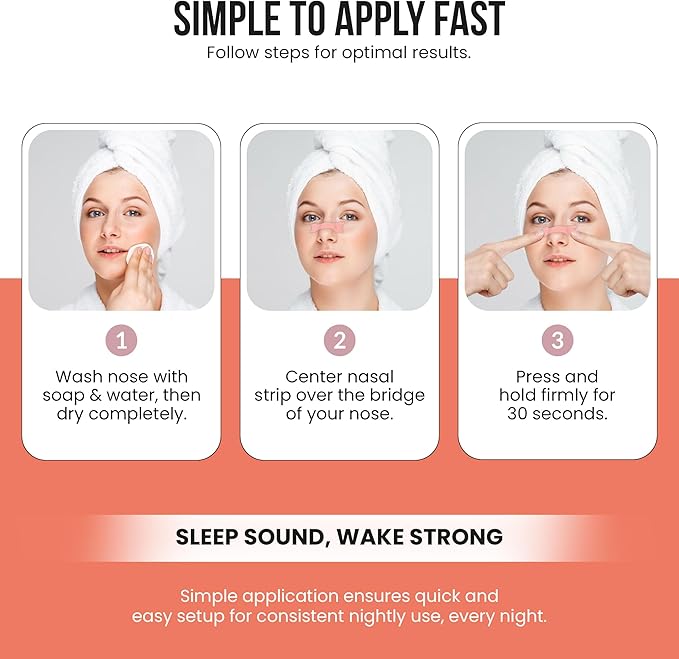 Nasal Strips for Breathing (60 Count) – Extra-Strength Grid Adhesive – Built for Nighttime Comfort, Clear Breathing & Consistent Sleep Routines (for Her - Pink)