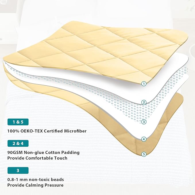 L'AGRATY Weighted Blanket - 48"x72" 20lbs Cooling Breathable Heavy Blanket Microfiber Material with Glass Beads Big Blanket for Adult All-Season Summer Fall Winter Soft Thick Comfort Blanket