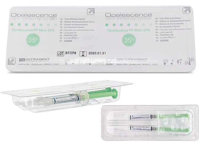 Opalescence 35% Gel Syringes Teeth Whitening - Refill Kit (12 Syringes), Made by Ultradent, Carbamide Peroxide in Mint Flavor. Tooth Whitening 5197-12