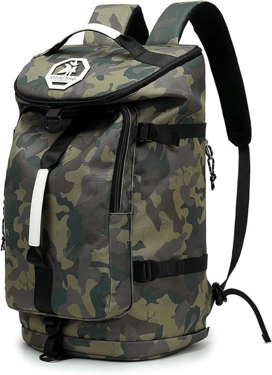Kalesi Gym Duffle Bag Backpack 4-Way Waterproof with Shoes Compartment for camouflage travel Sport Hiking laptop (camouflage)