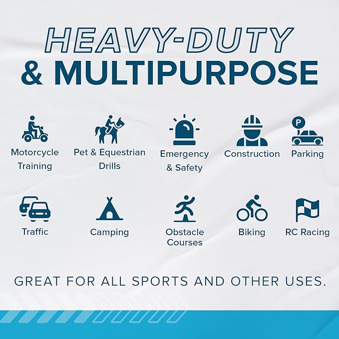 LVL10 Pro Training Cones - 6" Soccer Training Cones for Sports - for Basketball, Football, Basketball and Agility Drills - Soccer Field Markers That Won't Crack, Slide or Fly