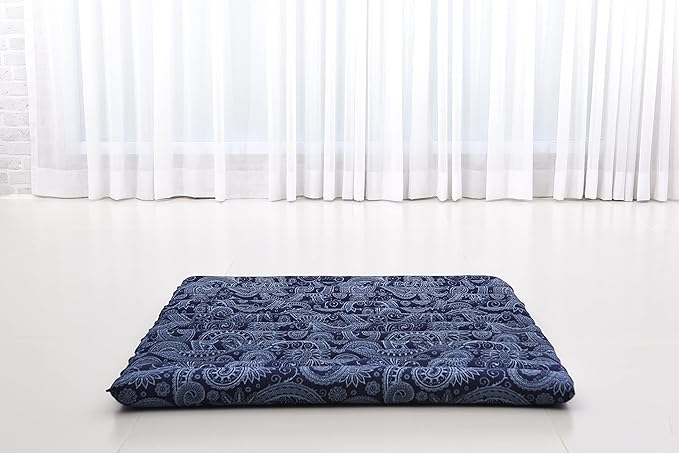 Leewadee Zabuton Seating Cushion – Square Floor Seat for Meditation Exercises, Light Yoga Mat Filled with Kapok